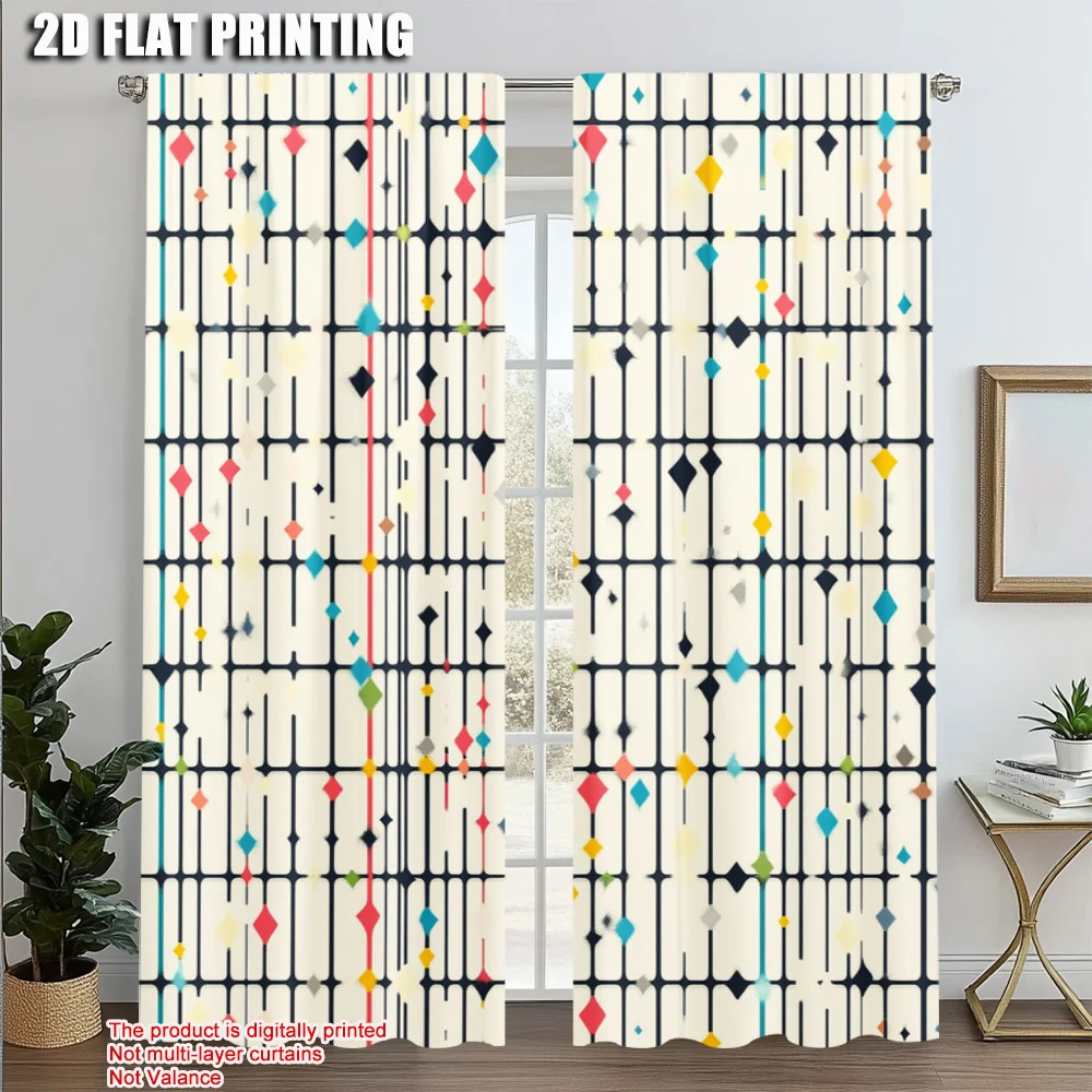2pcs, Curtains&Drapes 2D print Colorful Geometric Pattern Fabric (without rod) Outdoor Decorations for Bedroom, Contemporary
2pcs, Curtains&Drapes 2D print Colorful Geometric Pattern Fabric (without rod) Outdoor Decorations for Bedroom, Contemporary