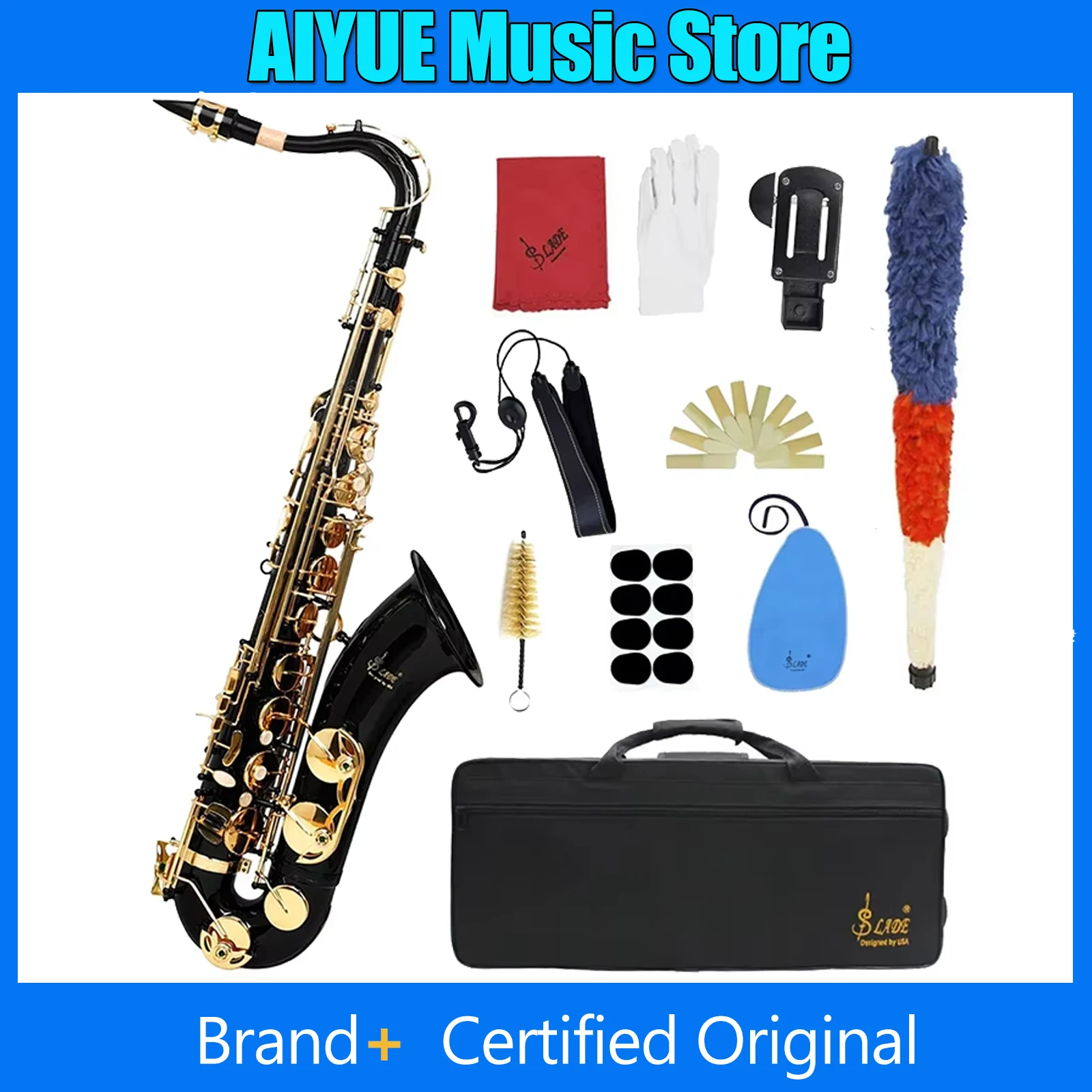 SLADE Bb Tenor Saxophone Professional Brass Sax Woodwind Instrument Saxofone with Case Reeds Strap Cleaning Parts & Accessories
SLADE Bb Tenor Saxophone Professional Brass Sax Woodwind Instrument Saxofone with Case Reeds Strap Cleaning Parts & Accessories