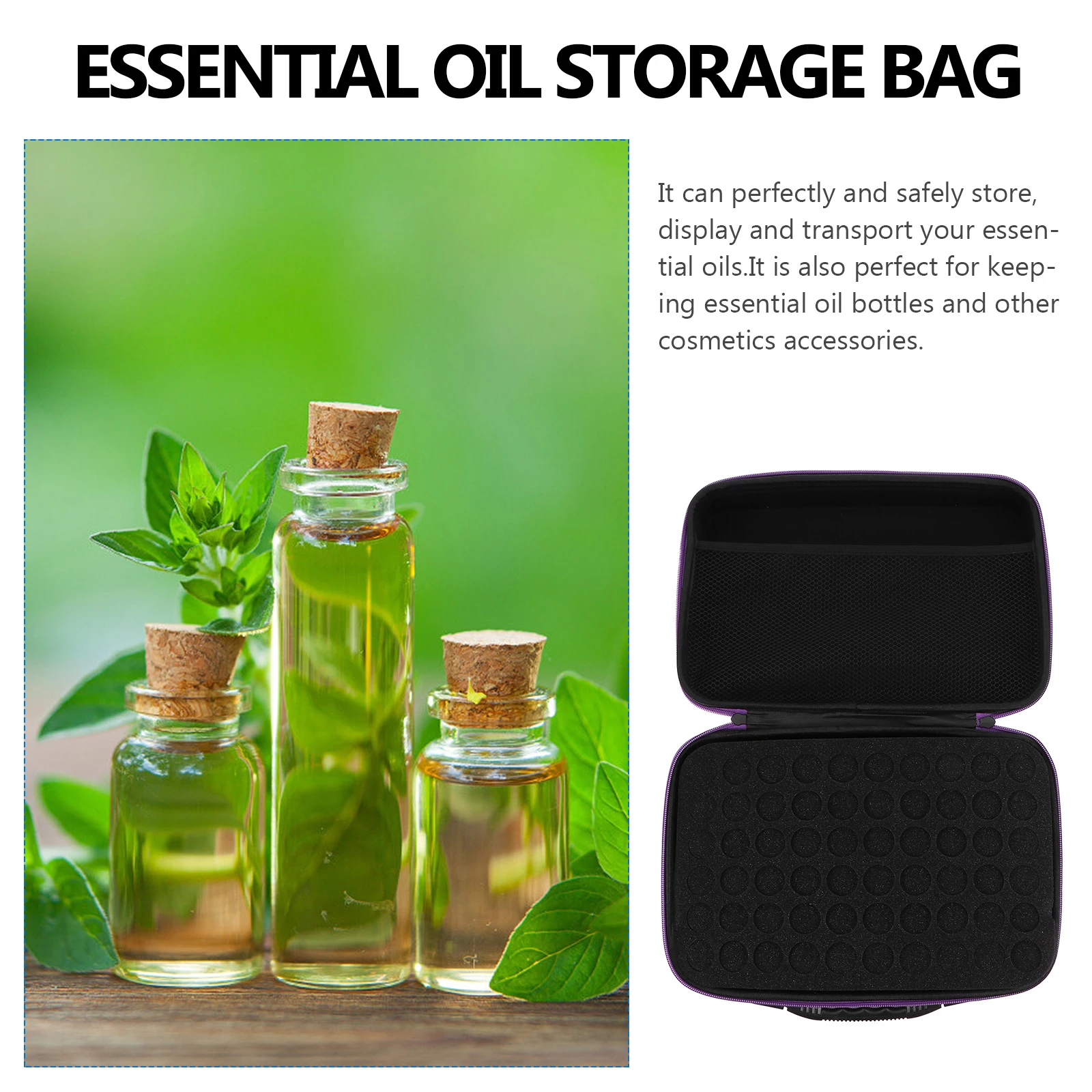 Essential Oil Storage Bag Lightweight Compact Travel Case Black Pouch Dustproof Leakproof Bottle Holder Organizer For Luggage
Essential Oil Storage Bag Lightweight Compact Travel Case Black Pouch Dustproof Leakproof Bottle Holder Organizer For Luggage