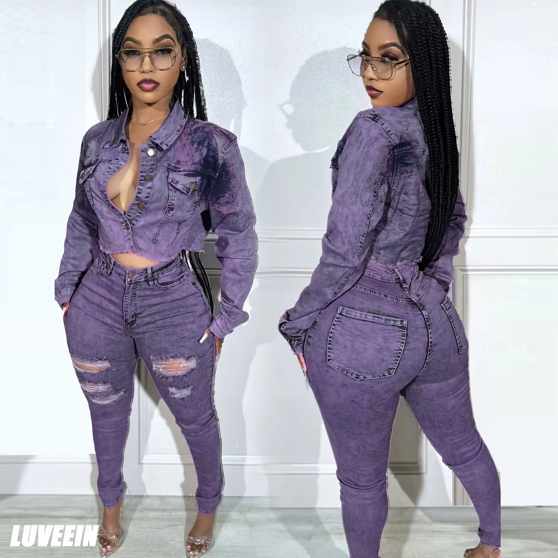 Denim Jackets 2 Piece Pant Set Fall Winter Outfits Y2K Streetwear 2023 Women Denim Crop Coats Jean Pants Tie Dye Two Piece Set
Denim Jackets 2 Piece Pant Set Fall Winter Outfits Y2K Streetwear 2023 Women Denim Crop Coats Jean Pants Tie Dye Two Piece Set