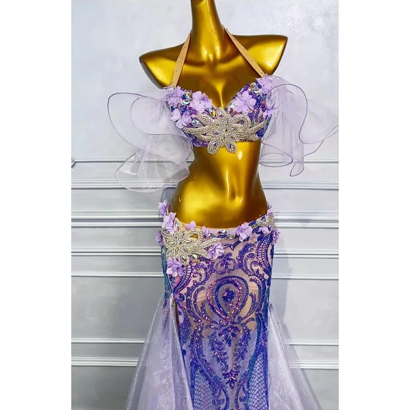 Customized Belly Dance Clothing Performance Dress Female 2025 New Set Eastern Dance Costumes Practice Dress Set Blue Bra Skirt
Customized Belly Dance Clothing Performance Dress Female 2025 New Set Eastern Dance Costumes Practice Dress Set Blue Bra Skirt