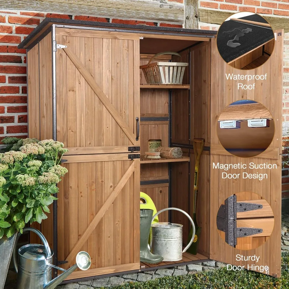 Outdoor Storage Shed, Tool Shed with Floor, Storage House with Metal Frame for Backyard Garden Patio Lawn -Brown
Outdoor Storage Shed, Tool Shed with Floor, Storage House with Metal Frame for Backyard Garden Patio Lawn -Brown