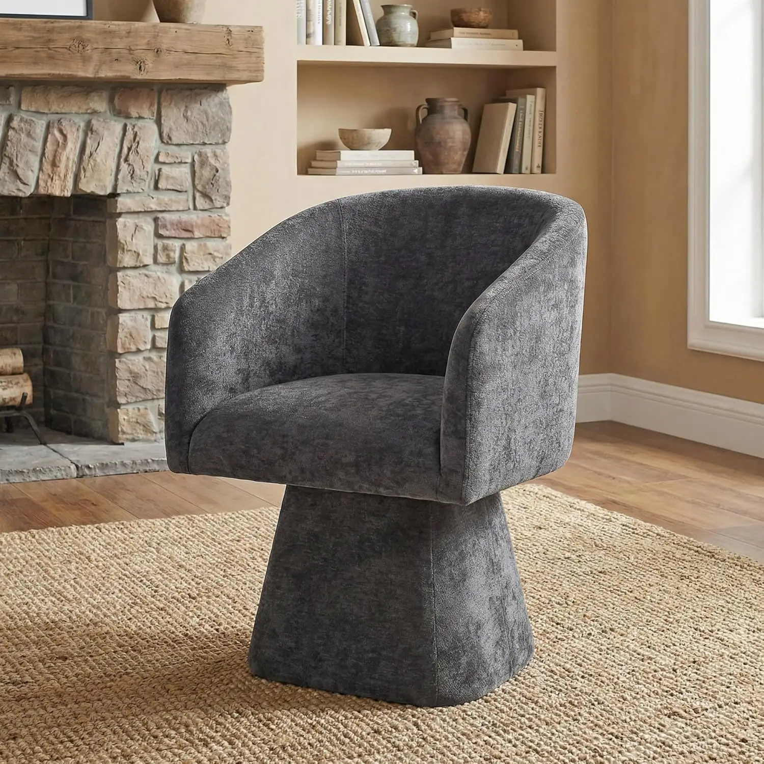 Modern Accent Swivel Chair Upholstered Barrel Armchair 360°Rotating Comfy For Living Room Bedroom Office Gray, Customized
Modern Accent Swivel Chair Upholstered Barrel Armchair 360°Rotating Comfy For Living Room Bedroom Office Gray, Customized