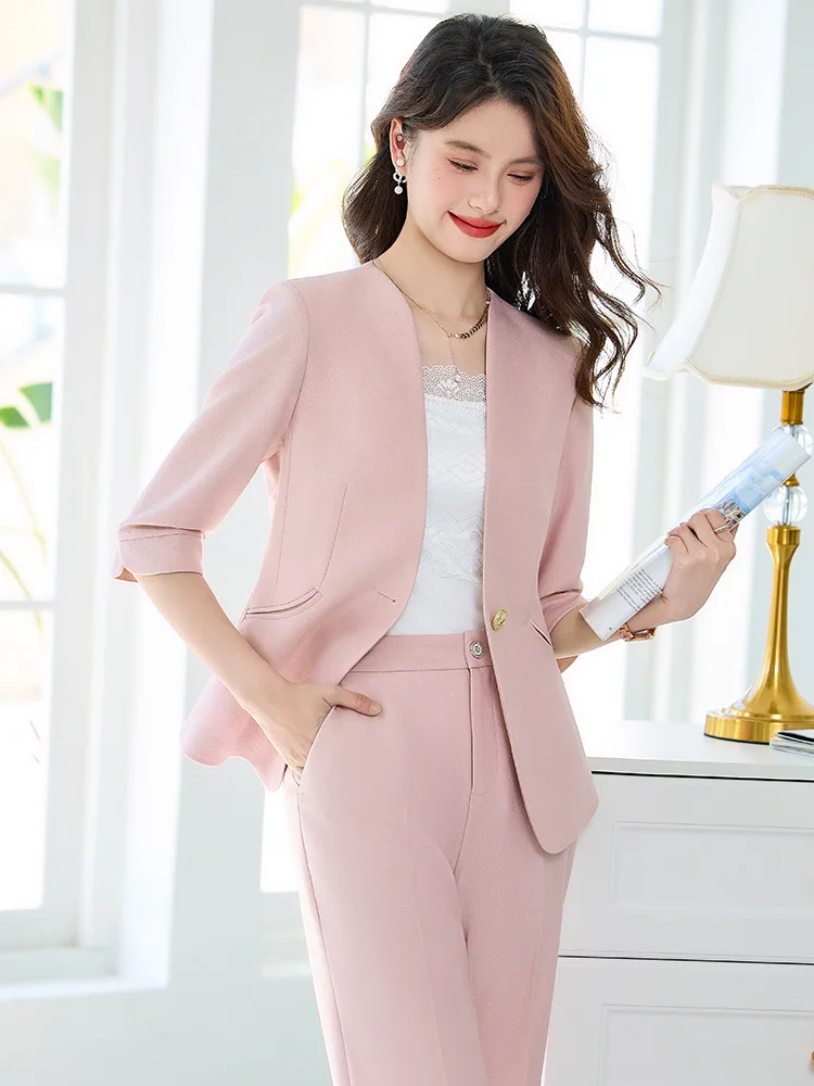 Pink blazer for women2025New summer thin high-end stylish casual versatile suit
Pink blazer for women2025New summer thin high-end stylish casual versatile suit