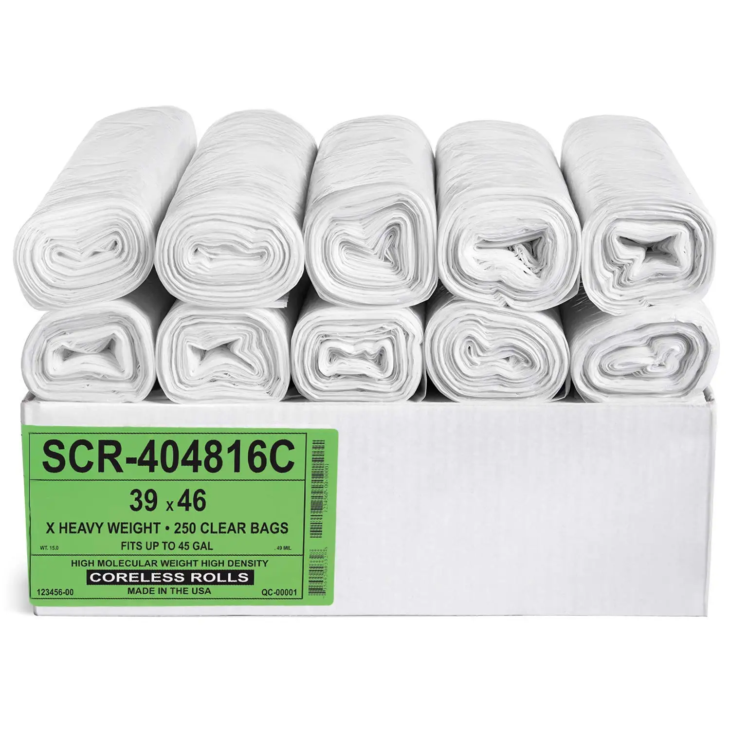 Прочные прозрачные мешки для мусора, 45 галлонов, 250 штук - 39 x 46 дюймов, для ванной, офиса, промышленного использования
Прочные прозрачные мешки для мусора, 45 галлонов, 250 штук - 39 x 46 дюймов, для ванной, офиса, промышленного использования