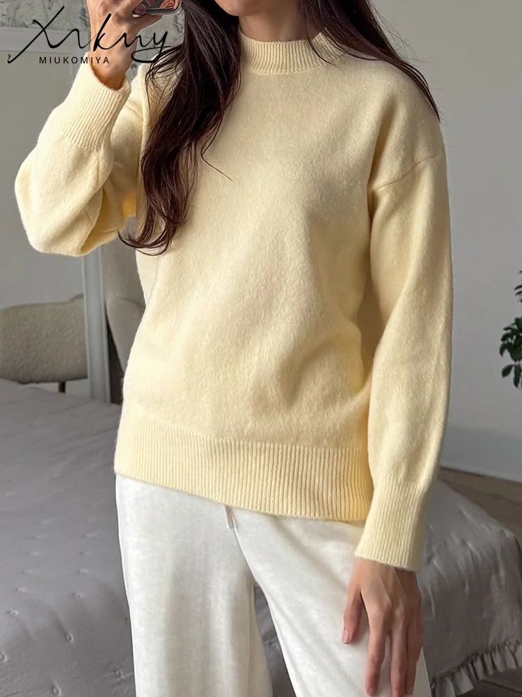 MiuKoMiYa зимний свитер женский желтый теплый вязаный пуловер с круглым вырезом свободная верхняя одежда осенние джемперы женские винтажные свитера розового цвета
MiuKoMiYa зимний свитер женский желтый теплый вязаный пуловер с круглым вырезом свободная верхняя одежда осенние джемперы женские винтажные свитера розового цвета