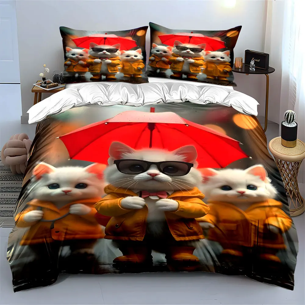 "Rainy Day Cat Figurines Set" Multiple sizes kid's and adults' bedroom Exquisite 3PC bedding set, gift
"Rainy Day Cat Figurines Set" Multiple sizes kid's and adults' bedroom Exquisite 3PC bedding set, gift