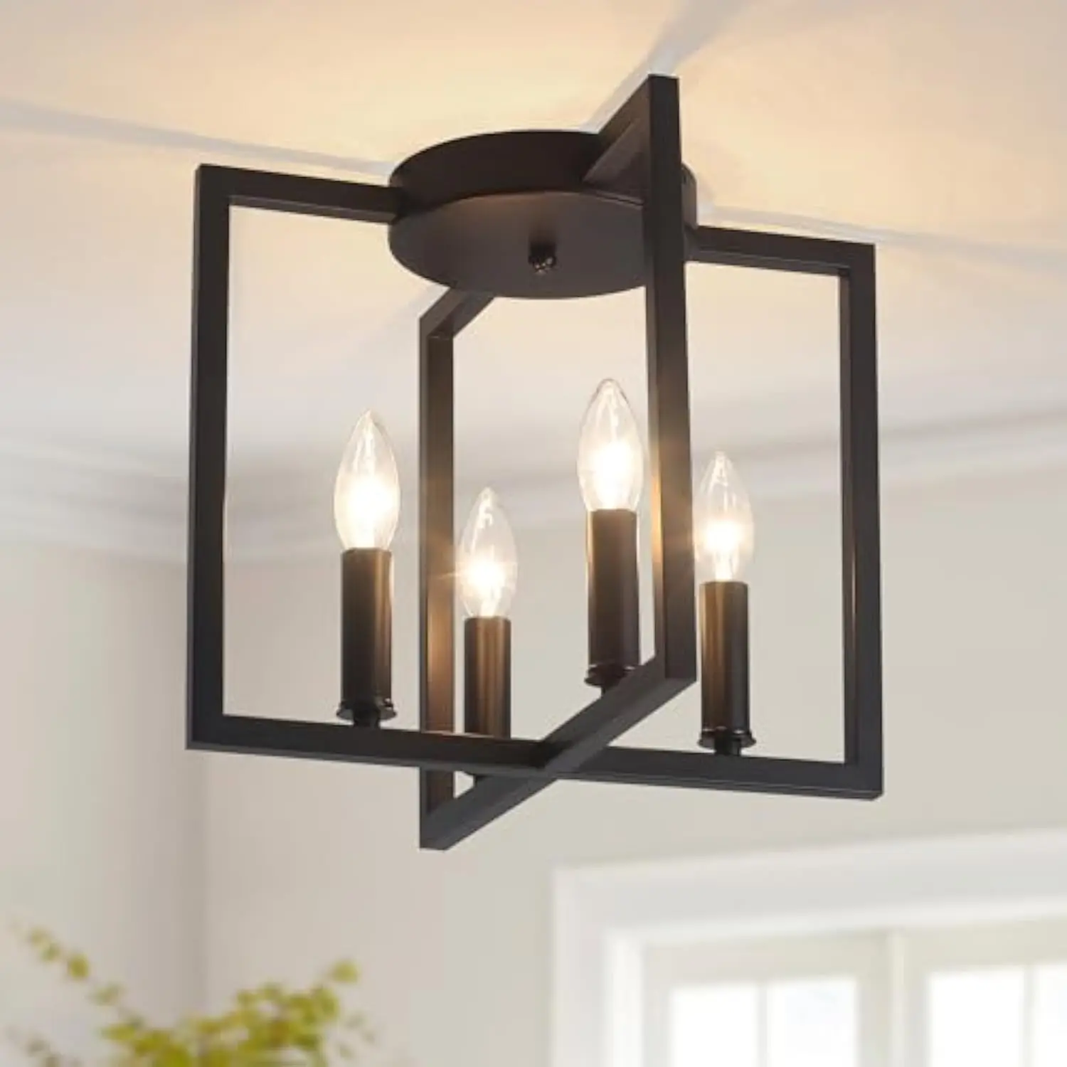 Semi Flush Mount Ceiling Light Fixture, 4-Light Black Ceiling Light Fixture, Modern Farmhouse Industrial Semi Flush Mount Ceili
Semi Flush Mount Ceiling Light Fixture, 4-Light Black Ceiling Light Fixture, Modern Farmhouse Industrial Semi Flush Mount Ceili