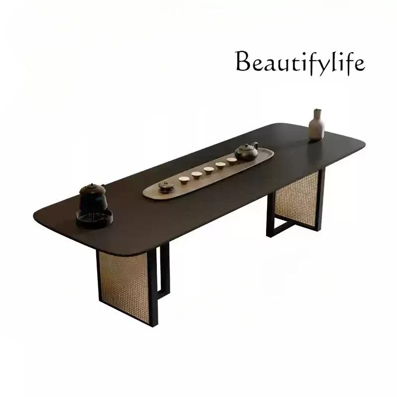 Wabi-sabi wind rattan solid wood tea table simple large board tea table office new Chinese tea table and chair combination
Wabi-sabi wind rattan solid wood tea table simple large board tea table office new Chinese tea table and chair combination