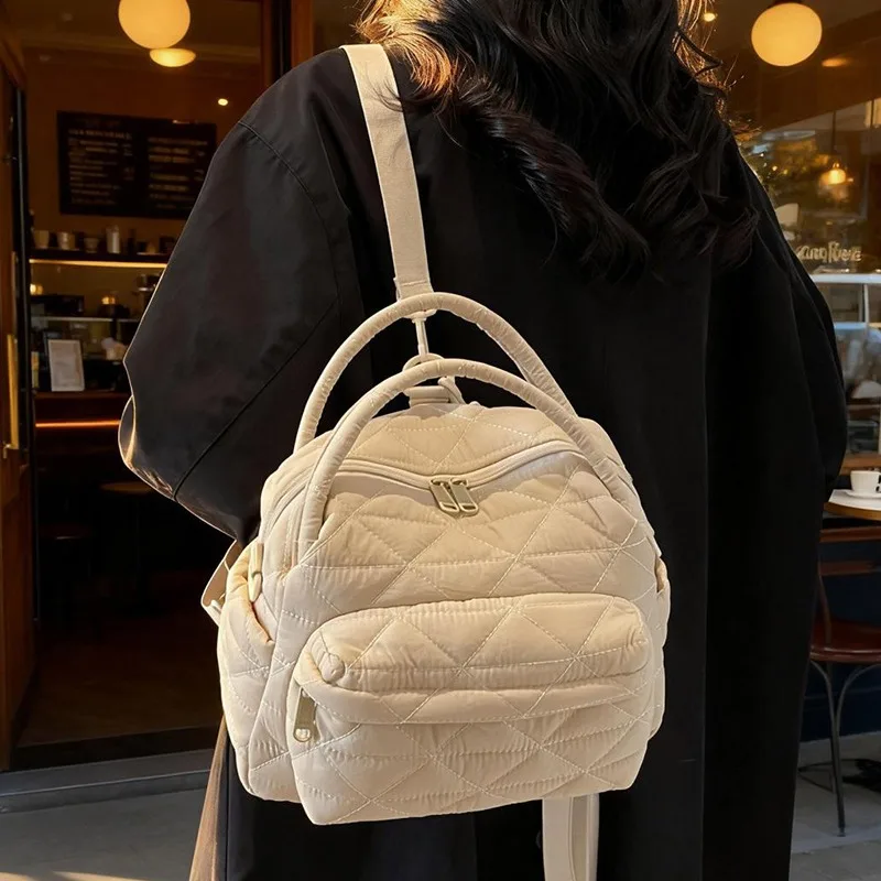 Quilted Backpack Women Cotton Padded Bag Large Capacity Lightweight Travel Backpack Multi Carry Shoulder Handbag Soft Casual Bag
Quilted Backpack Women Cotton Padded Bag Large Capacity Lightweight Travel Backpack Multi Carry Shoulder Handbag Soft Casual Bag
