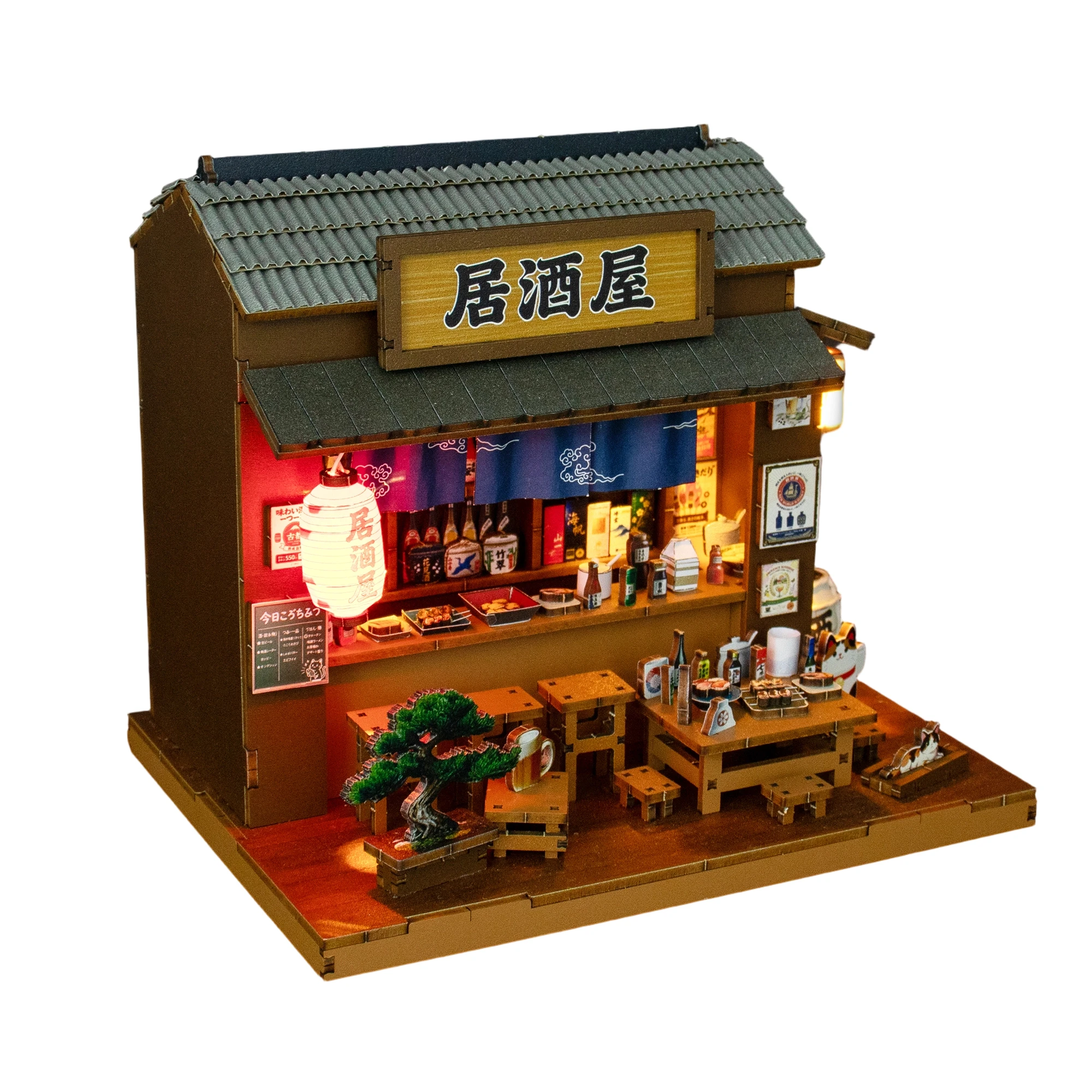 DIY Wooden Miniature Model Kits Japanese Izakaya Cottage 3D Puzzle Dollhouse With Furniture for Friends Birthday Gifts
DIY Wooden Miniature Model Kits Japanese Izakaya Cottage 3D Puzzle Dollhouse With Furniture for Friends Birthday Gifts