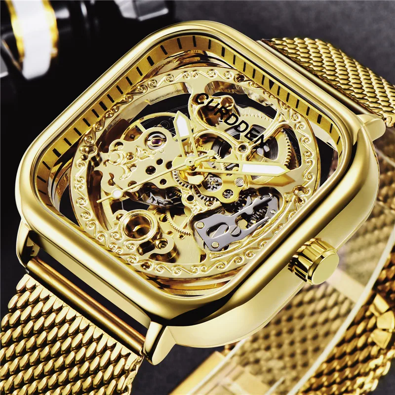 Original CURDDEN Brand Watches For Men Fashion Stainless Steel Band Luxury Golden Skeleton Vintage Automatic Mechanical Watch
Original CURDDEN Brand Watches For Men Fashion Stainless Steel Band Luxury Golden Skeleton Vintage Automatic Mechanical Watch
