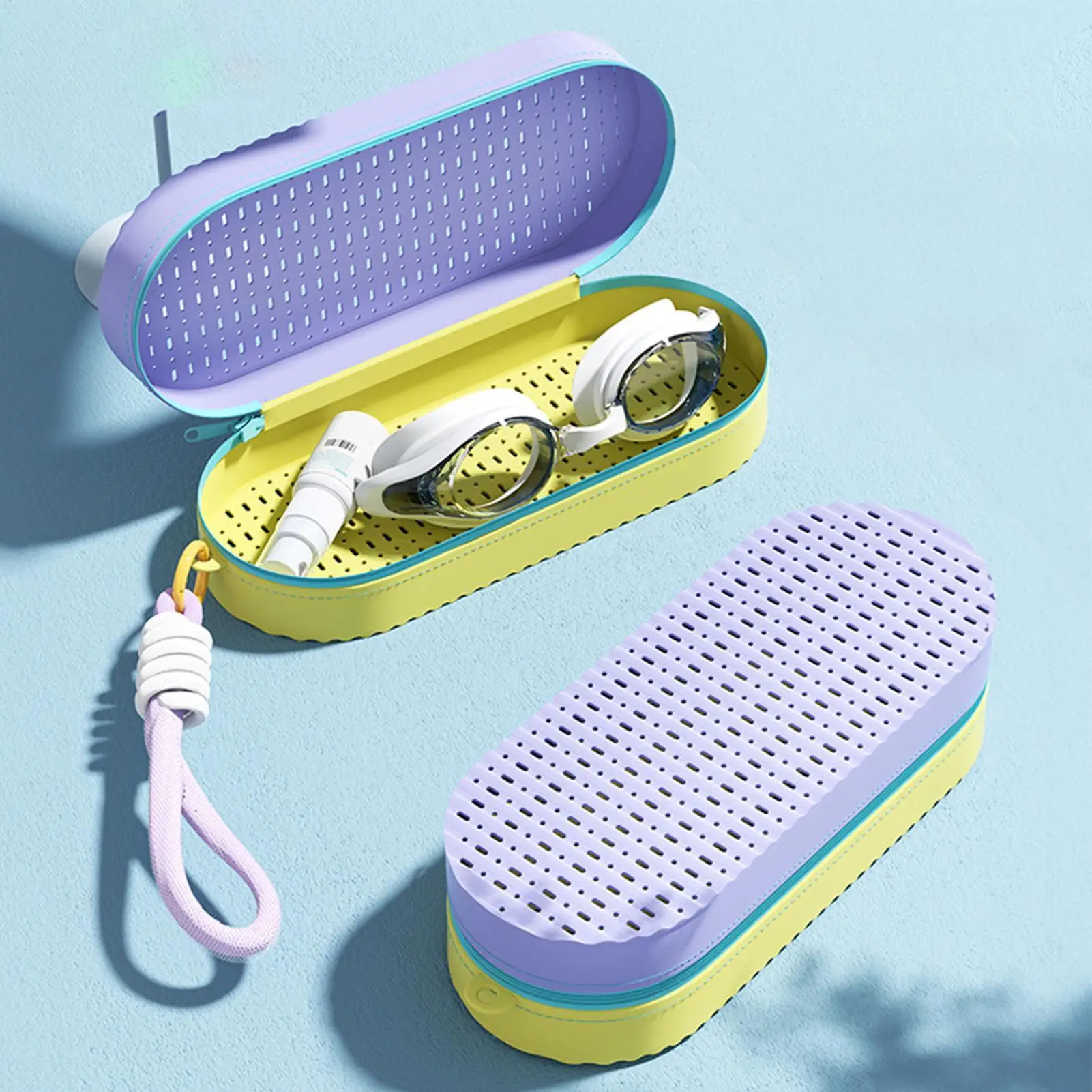 Swim Goggle Case Swimming Goggles Protection Box with Clip & Drain Holes Silicone Goggle Case Portable for Outdoor Swimming
Swim Goggle Case Swimming Goggles Protection Box with Clip & Drain Holes Silicone Goggle Case Portable for Outdoor Swimming