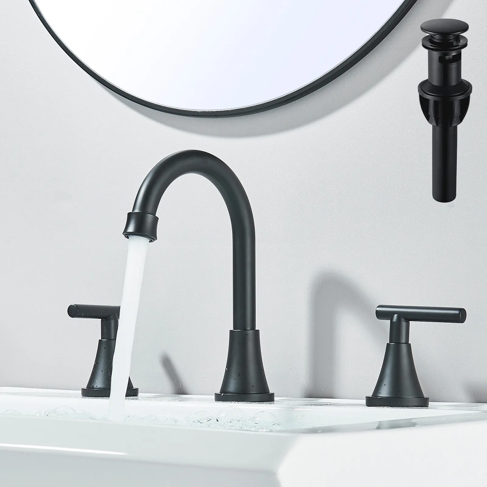 Black 8"Waterfall Widespread Bathroom Sink Faucet Basin vanity 3 Holes Mixer Tap
Black 8"Waterfall Widespread Bathroom Sink Faucet Basin vanity 3 Holes Mixer Tap