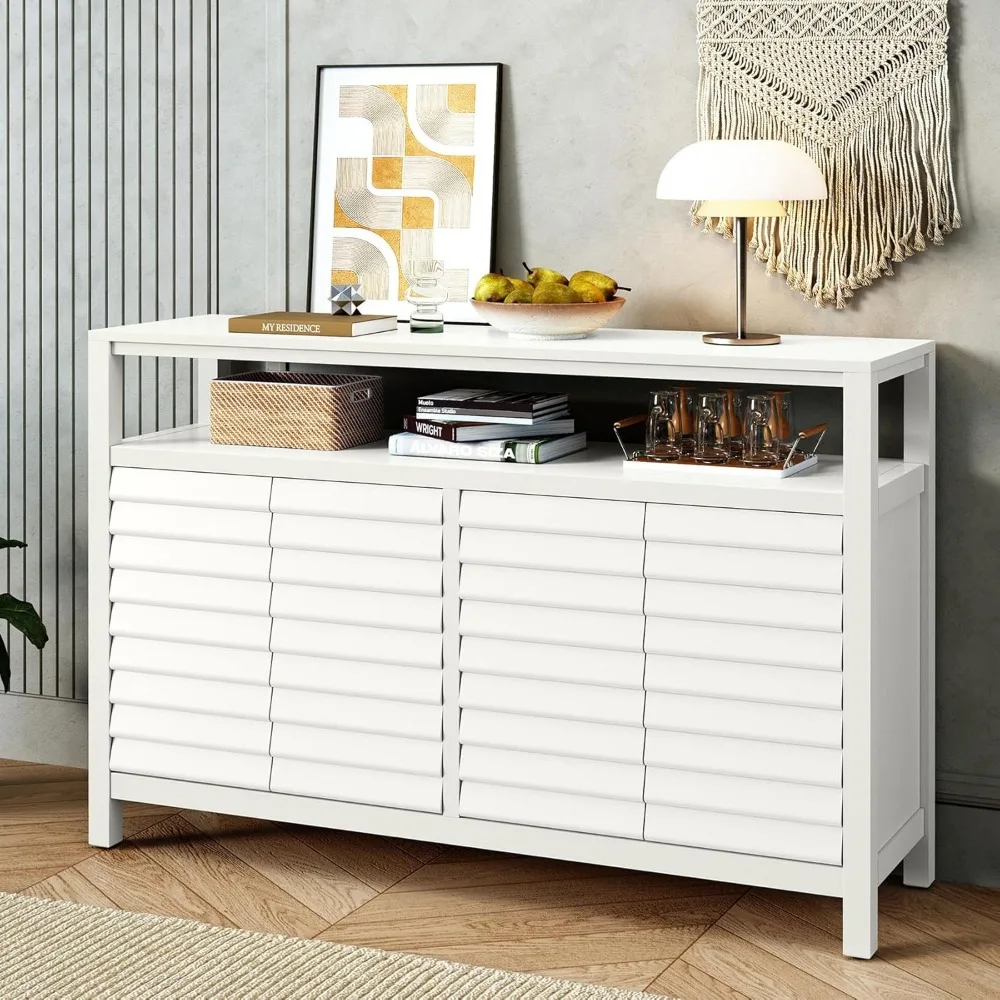 Bathroom Floor Storage Cabinet, Farmhouse Sideboard with Decorative Louvered Doors, Bathroom Storage Unit with 4 Doors
Bathroom Floor Storage Cabinet, Farmhouse Sideboard with Decorative Louvered Doors, Bathroom Storage Unit with 4 Doors