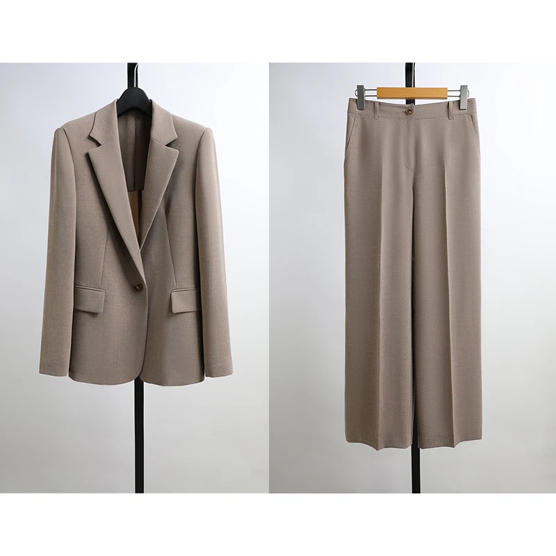 Tagkita Spring Summer New Long Sleeve Suit Jacket Straight Leg Long Pants 2 Piece Set Professional Women's Pants Suit
Tagkita Spring Summer New Long Sleeve Suit Jacket Straight Leg Long Pants 2 Piece Set Professional Women's Pants Suit