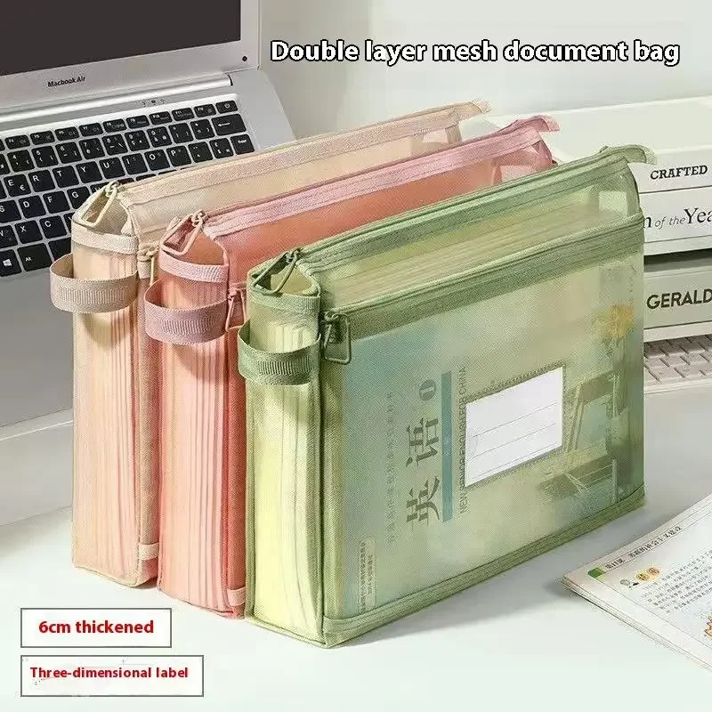 Double-Layer Subject Tutoring Bag Large Capacity Book Bag Classification Document Bag Transparent Portable Storage Bag
Double-Layer Subject Tutoring Bag Large Capacity Book Bag Classification Document Bag Transparent Portable Storage Bag