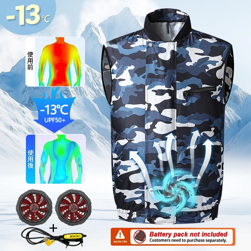 Summer fan-print camouflage vest with cooling air conditioning suit for men, outdoor heat protection and cooling, waterproof fan
Summer fan-print camouflage vest with cooling air conditioning suit for men, outdoor heat protection and cooling, waterproof fan