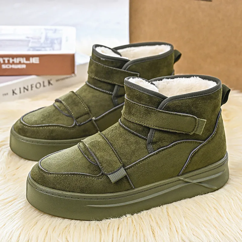Hook Loop Green Snow Boots For Men Warm Plush Winter Boots Man Comfy Platform Suede Ankle Boots Men Shoes botas de nieve hombre
Hook Loop Green Snow Boots For Men Warm Plush Winter Boots Man Comfy Platform Suede Ankle Boots Men Shoes botas de nieve hombre