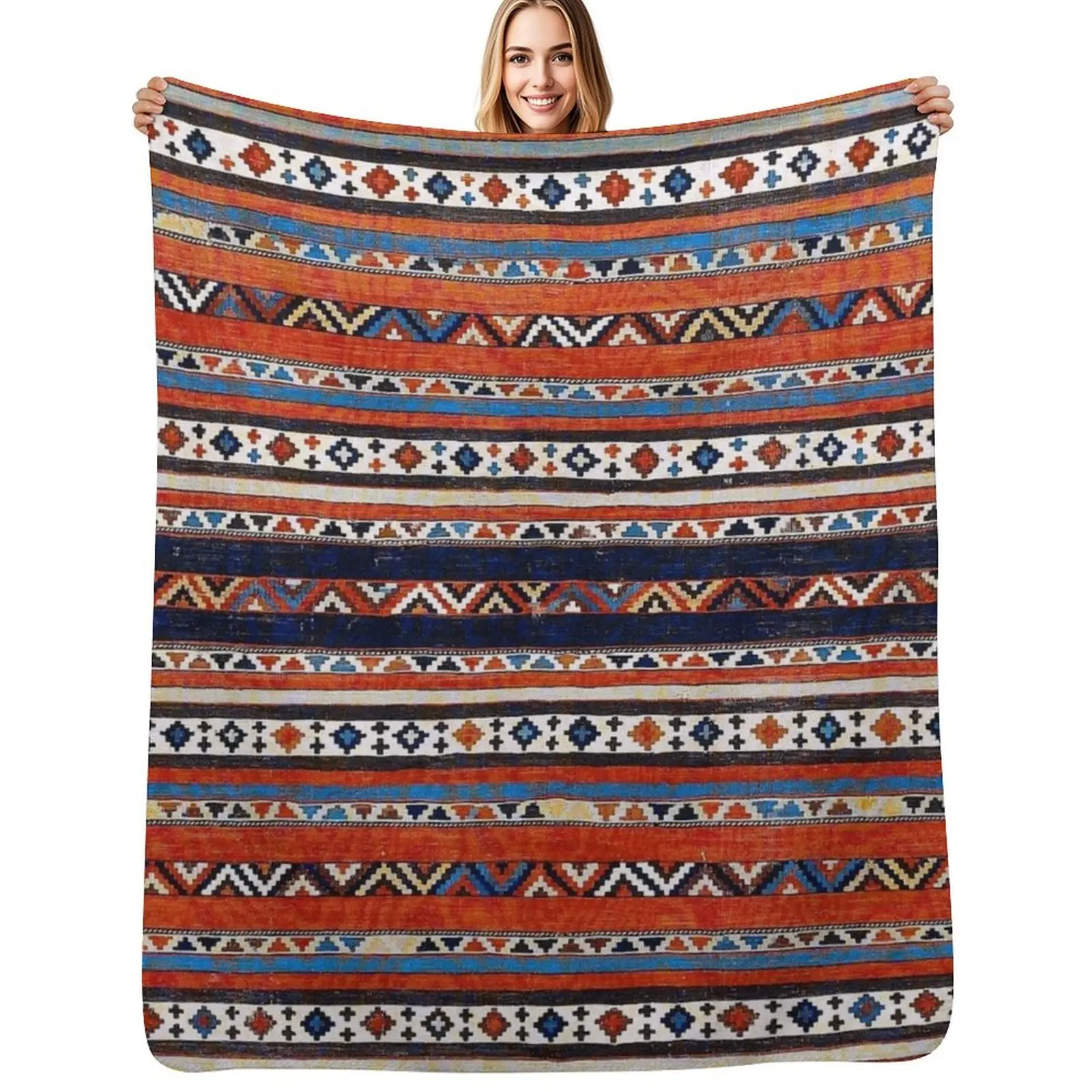 Shirvan East Caucasus Kilim Print Throw Blanket Luxurious Soft Blanket Holiday Gift for Family
Shirvan East Caucasus Kilim Print Throw Blanket Luxurious Soft Blanket Holiday Gift for Family