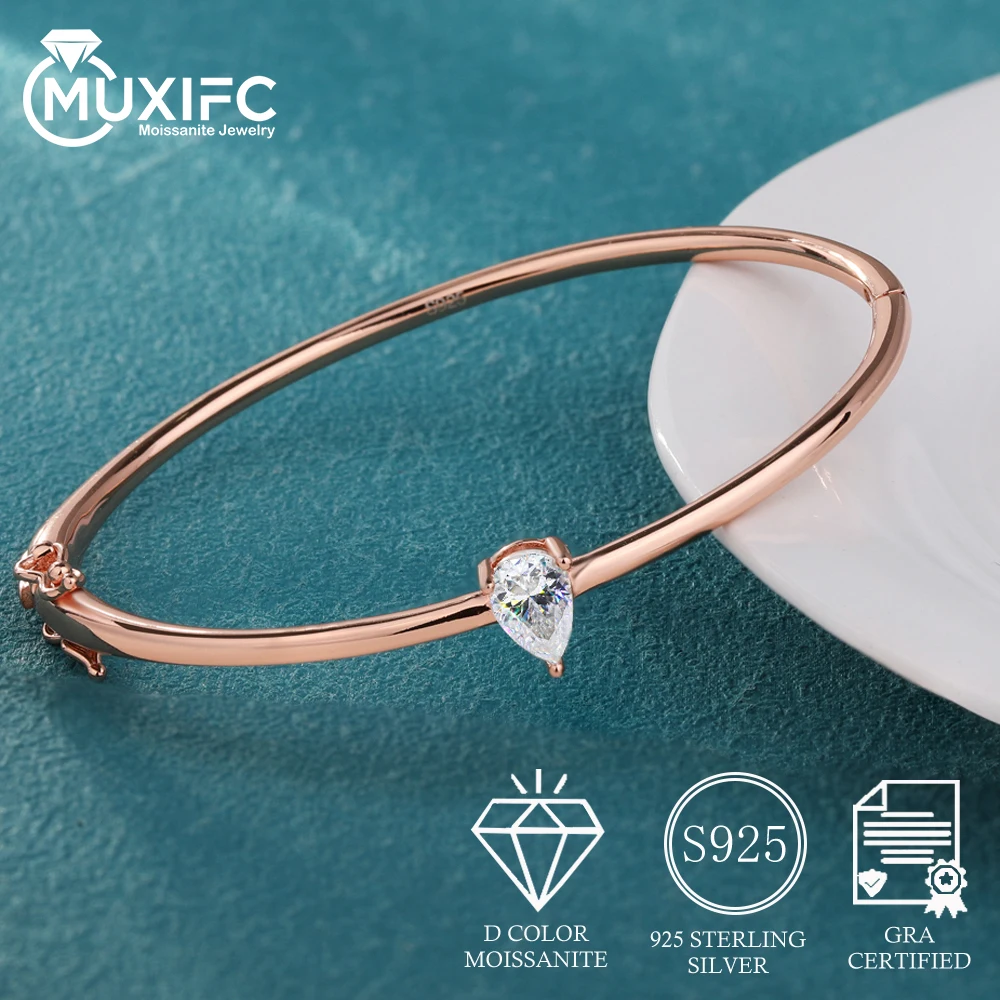 MUXIFC 1CT Pear Cut Moissanite Bangle for Women D Color WaterDrop Diamond Bracelet GRA Certified 925 Silver Wedding Jewelry Gift
MUXIFC 1CT Pear Cut Moissanite Bangle for Women D Color WaterDrop Diamond Bracelet GRA Certified 925 Silver Wedding Jewelry Gift