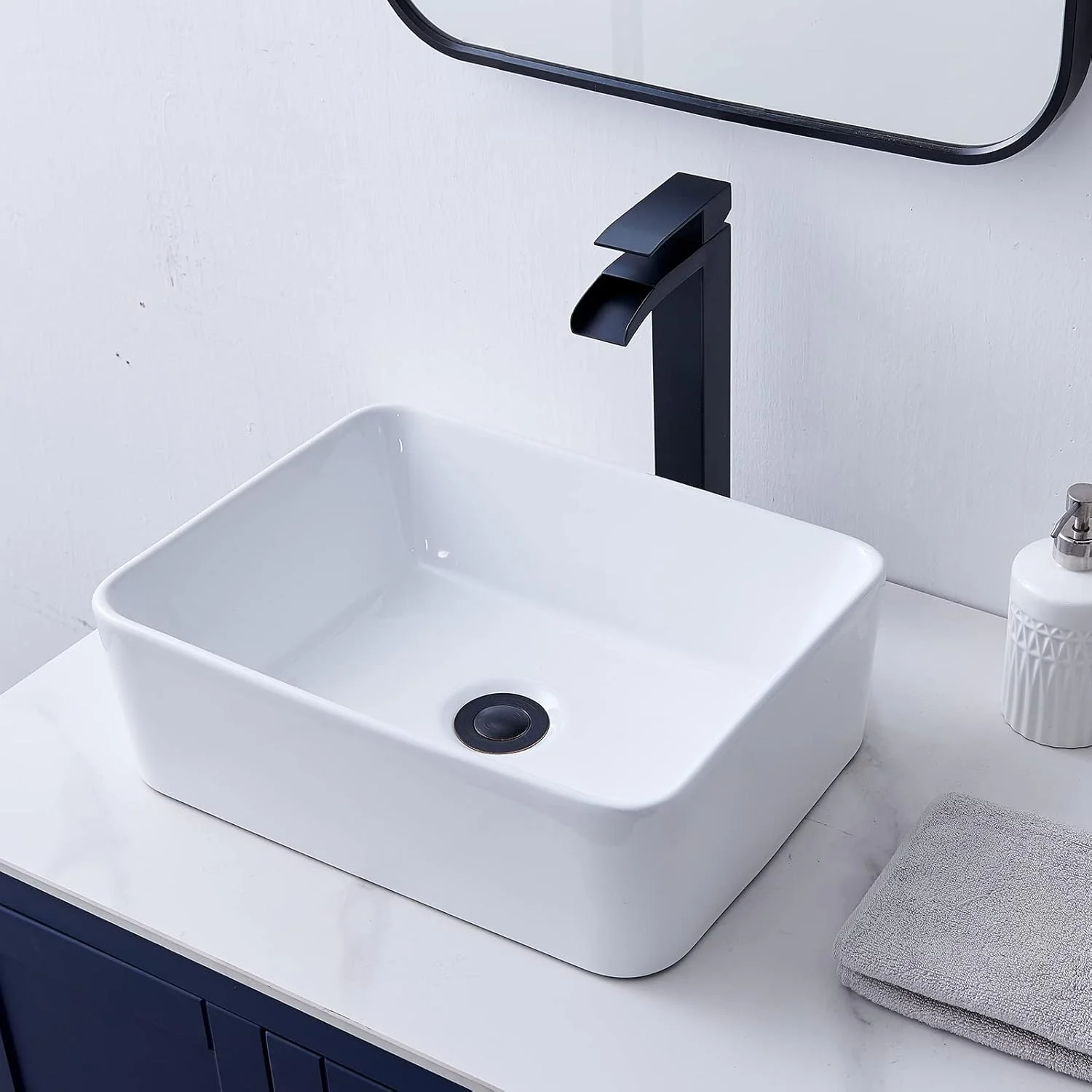 Rectangular Ceramic Vessel Sink 16x12 Inch White Above Counter Bathroom Vanity Basin
Rectangular Ceramic Vessel Sink 16x12 Inch White Above Counter Bathroom Vanity Basin