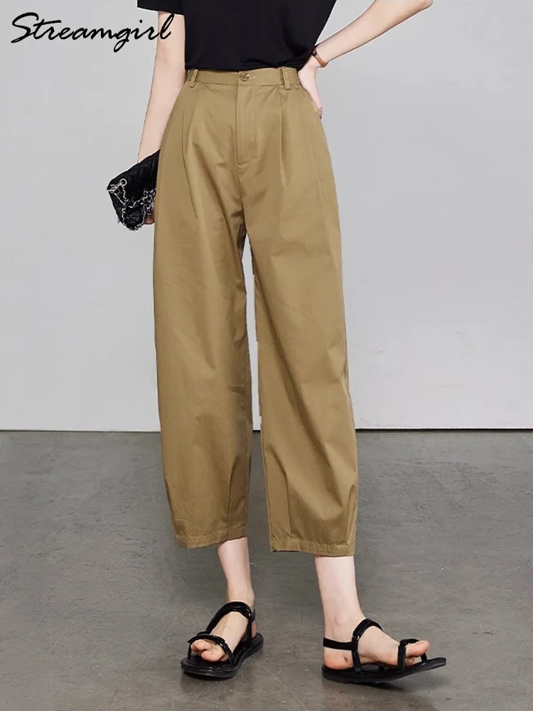 Casual Capris Pants For Women Summer 2025 Straight Khaki Wide Leg Cargo Trousers High Waisted Thin Loose Short Office Pants Lady
Casual Capris Pants For Women Summer 2025 Straight Khaki Wide Leg Cargo Trousers High Waisted Thin Loose Short Office Pants Lady