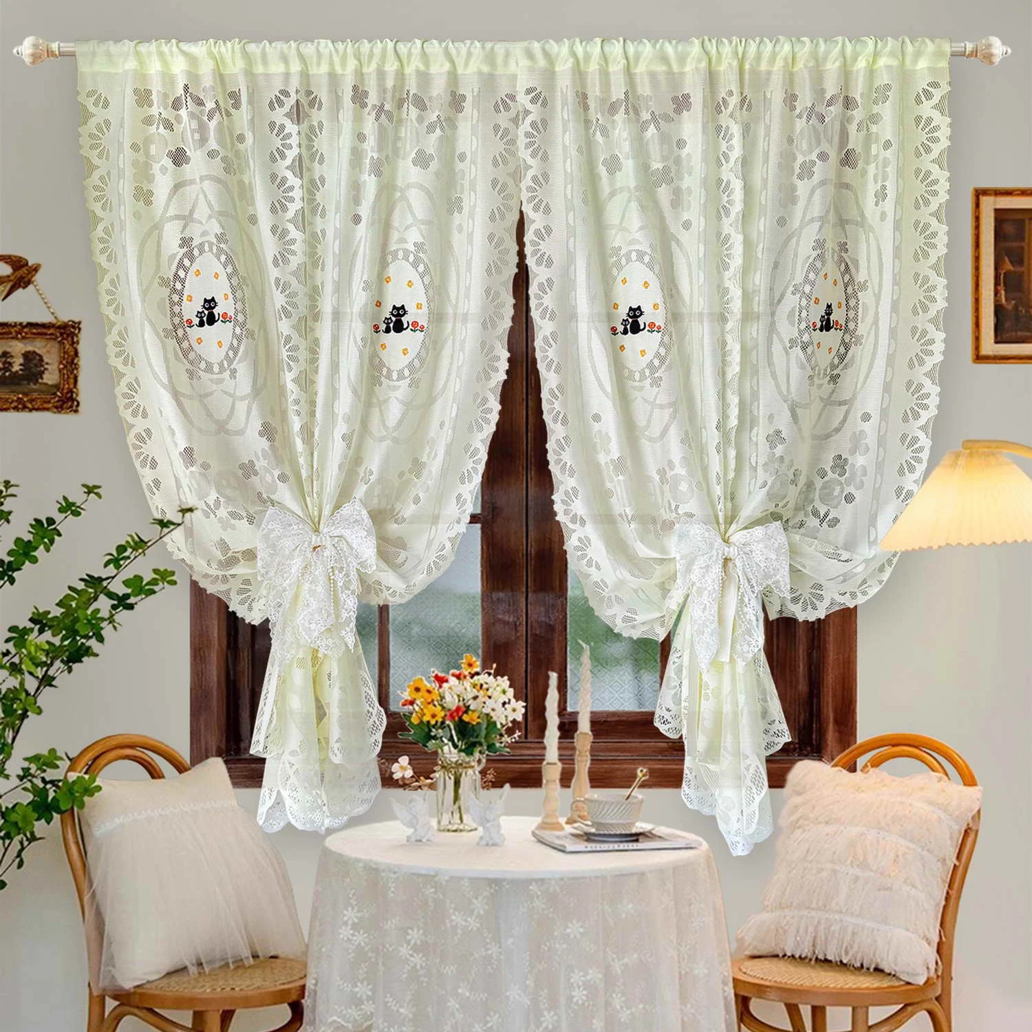 1PC Korean Cat Lace Curtain for Kitchen Porch Light Yellow Sheer Window Drape Sliding Door Cafe Home Decoration #E
1PC Korean Cat Lace Curtain for Kitchen Porch Light Yellow Sheer Window Drape Sliding Door Cafe Home Decoration #E