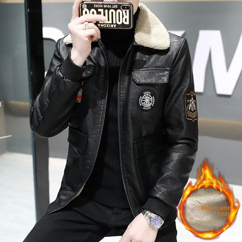 Мужская кожаная куртка Fce с подкладкой, облегающая, для мотоциклистов, осенне-зимняя, модная верхняя одежда из искусственной кожи, трендовая мужская...
Мужская кожаная куртка Fce с подкладкой, облегающая, для мотоциклистов, осенне-зимняя, модная верхняя одежда из искусственной кожи, трендовая мужская...