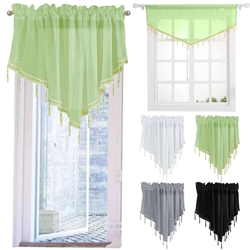 Solid Color Triangle Shape Kitchen Short Curtain with Beads Tassels Window Valance Drape Home Decor for Cafe Bar Kitchen Home De
Solid Color Triangle Shape Kitchen Short Curtain with Beads Tassels Window Valance Drape Home Decor for Cafe Bar Kitchen Home De