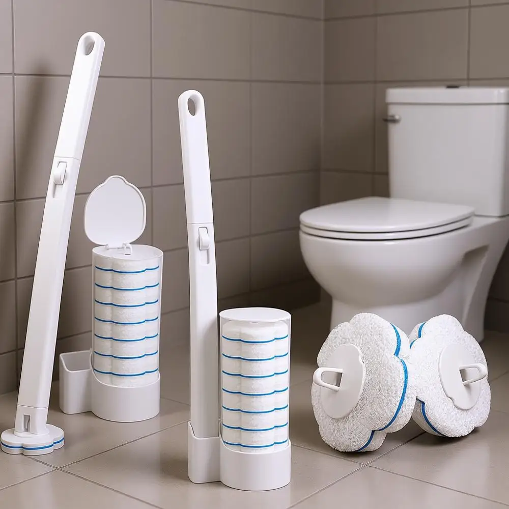 2-Piece Toilet Brush Set with Holder and 54 Refills for Efficient Bathroom Cleaning
2-Piece Toilet Brush Set with Holder and 54 Refills for Efficient Bathroom Cleaning