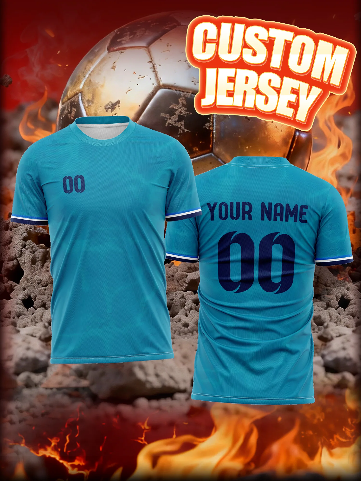 Custom Image Number Name Soccer Jersey, Plain Basic Kit, Simple Universal Soccer Uniform
Custom Image Number Name Soccer Jersey, Plain Basic Kit, Simple Universal Soccer Uniform