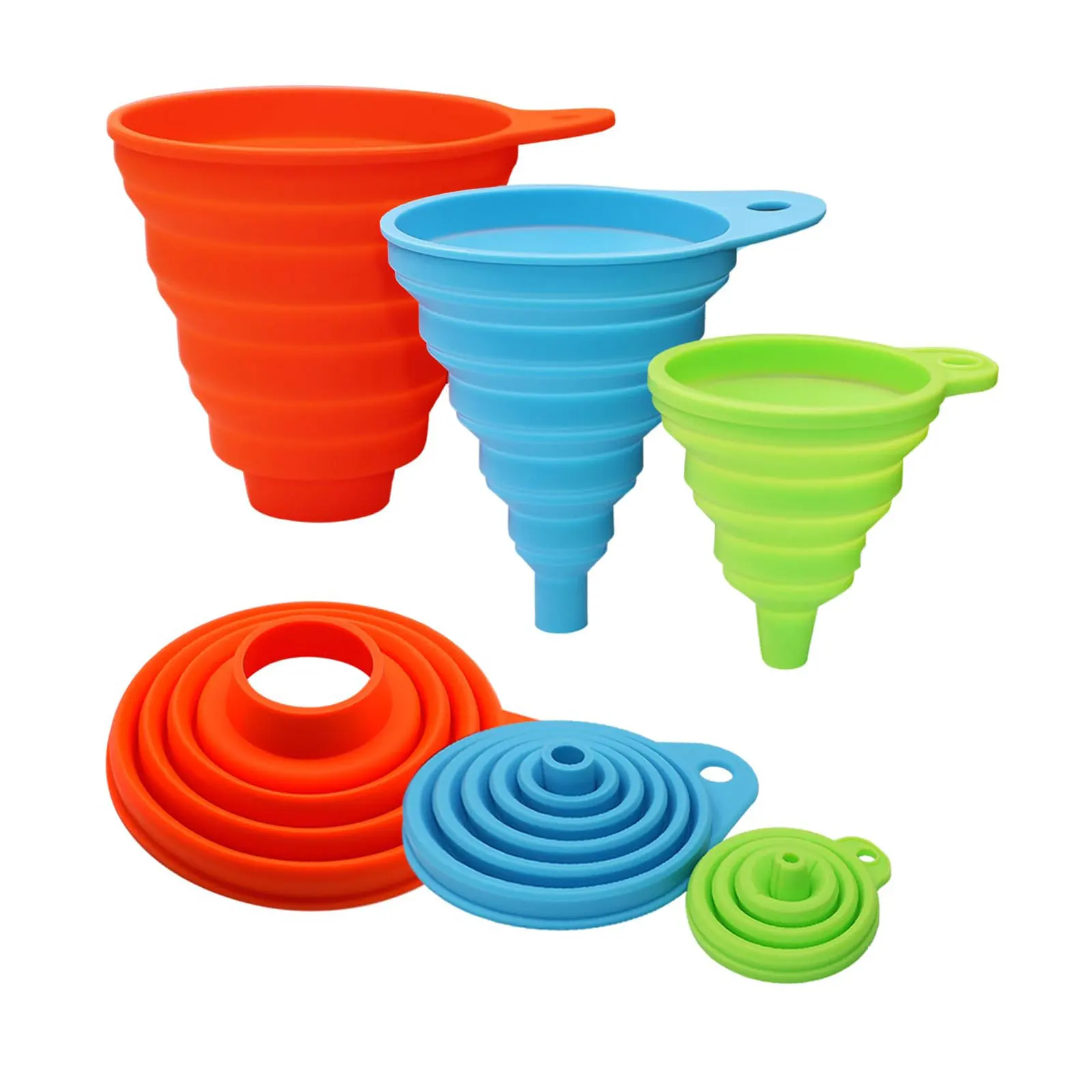 3 Pcs Kitchen Funnel Set, Silicone Collapsible Funnel for Kitchen Use Filling Bottles,Canning, Cooking and Water Powder Transfer
3 Pcs Kitchen Funnel Set, Silicone Collapsible Funnel for Kitchen Use Filling Bottles,Canning, Cooking and Water Powder Transfer