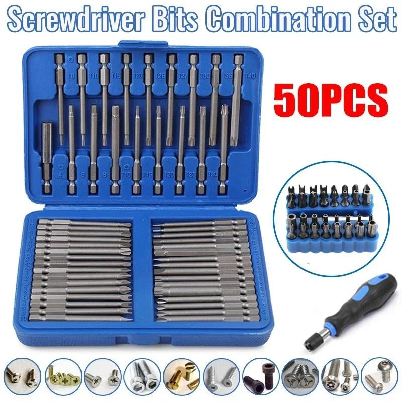 50PCS Screwdriver Bits Combination Set Chrome Vanadium Steel Screwdriver Security Torx Hex Power Repair Hand Tools
50PCS Screwdriver Bits Combination Set Chrome Vanadium Steel Screwdriver Security Torx Hex Power Repair Hand Tools