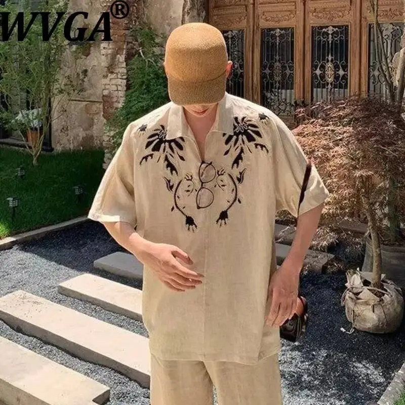 WVGA Summer New Men's Streetwear Embroidery Trendy Half Sleeve Shirt Niche Chic Casual Turn-Down Collar Pullover Tops Ins W24511
WVGA Summer New Men's Streetwear Embroidery Trendy Half Sleeve Shirt Niche Chic Casual Turn-Down Collar Pullover Tops Ins W24511