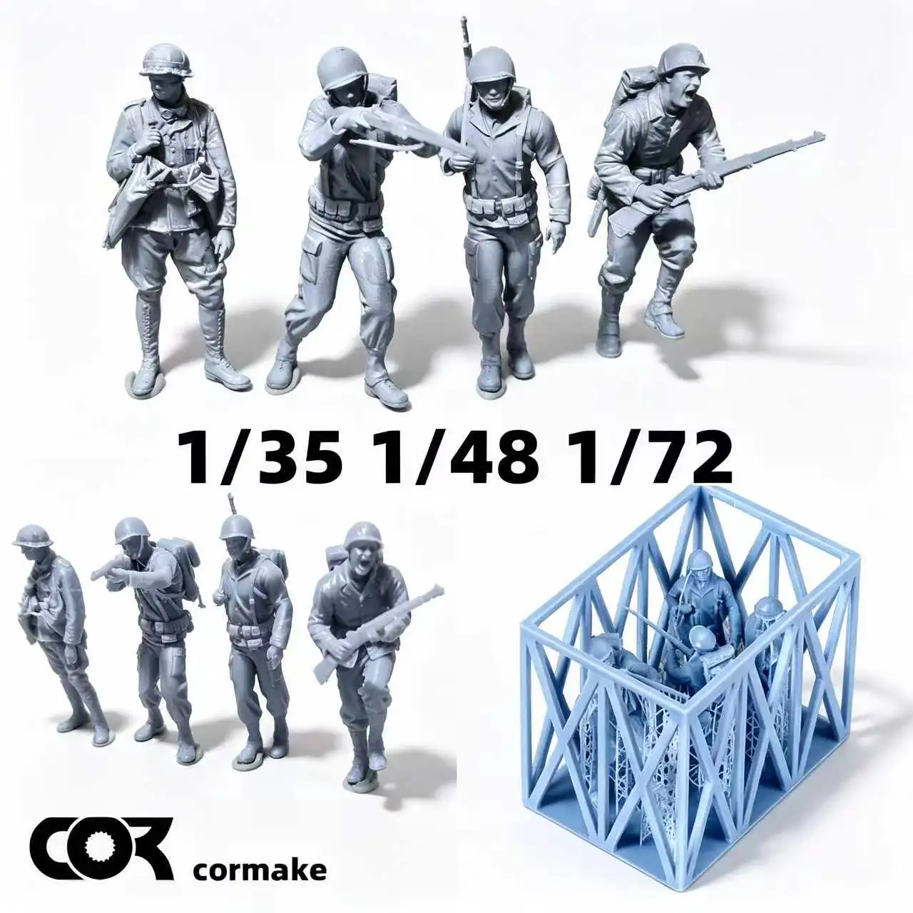 1/35 1/48 1/72 Miniature Scale Model Kit Soldiers Figure Diorama, Unpainted Resin WWII US Army Soldier Military Mini Figure
1/35 1/48 1/72 Miniature Scale Model Kit Soldiers Figure Diorama, Unpainted Resin WWII US Army Soldier Military Mini Figure