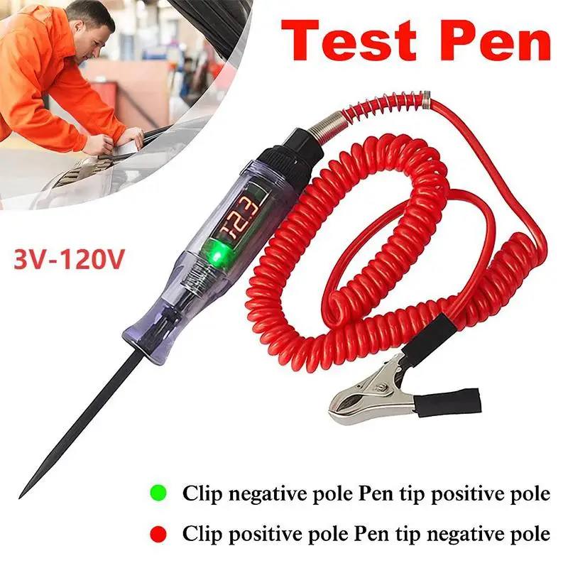 【C】3V-120V Car Truck Voltage Circuit Tester Digital Display Long Probe Pen Light Tester Pen
【C】3V-120V Car Truck Voltage Circuit Tester Digital Display Long Probe Pen Light Tester Pen
