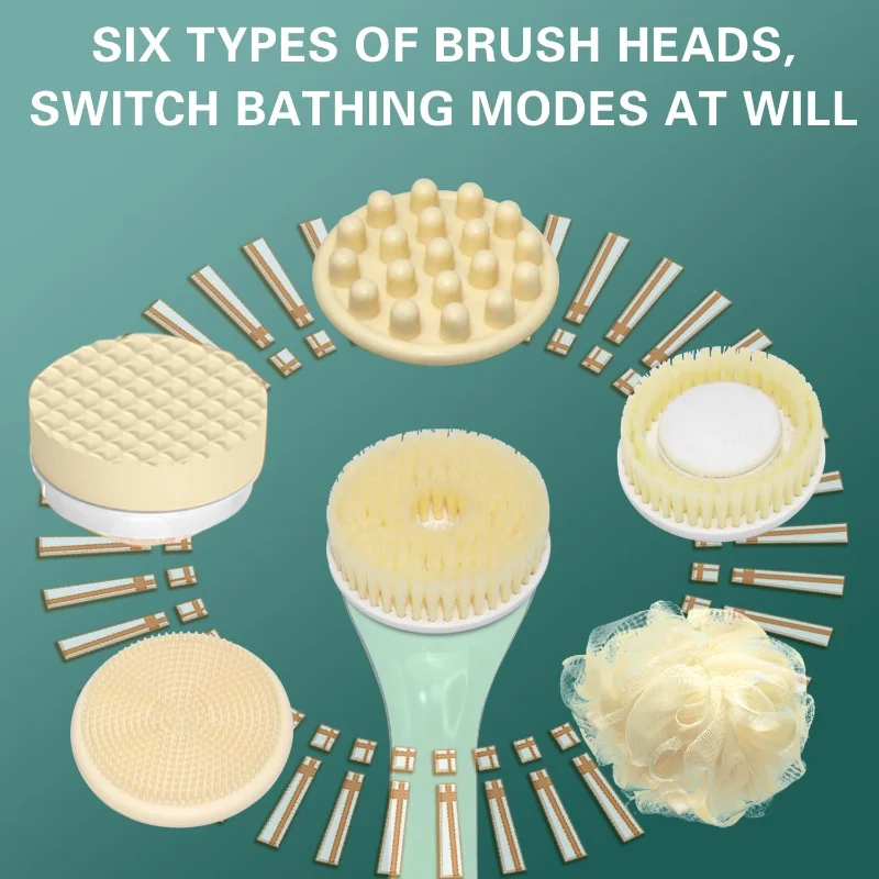 AT59 For Full Body Cleansing And Exfoliation Electric Bath Brush-3-Speed Adjustable Back Scrubber Featuring 6 Attachments
AT59 For Full Body Cleansing And Exfoliation Electric Bath Brush-3-Speed Adjustable Back Scrubber Featuring 6 Attachments