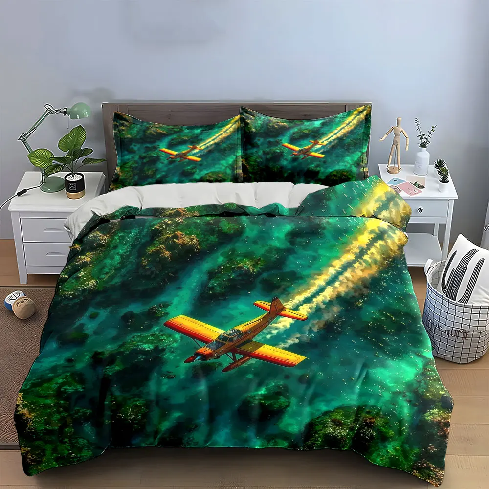 "Airplane Decor Set for Rooms" Bedding Set with 1 Duvet Cover 2 Pillowcases Single Double King Queen, Gift
"Airplane Decor Set for Rooms" Bedding Set with 1 Duvet Cover 2 Pillowcases Single Double King Queen, Gift