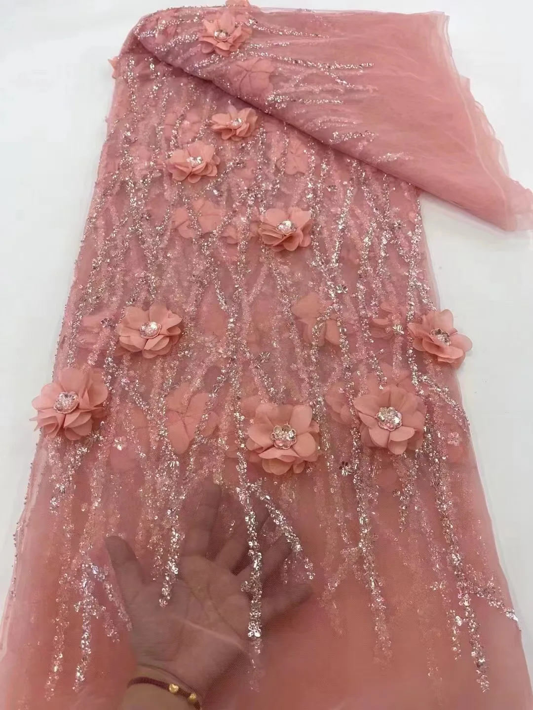 3D Lace Sequence African Lace Fabric Embroiderd Nigerian Lace Fabric 2024 High Quality Laces Groom Tulle French Lace
3D Lace Sequence African Lace Fabric Embroiderd Nigerian Lace Fabric 2024 High Quality Laces Groom Tulle French Lace