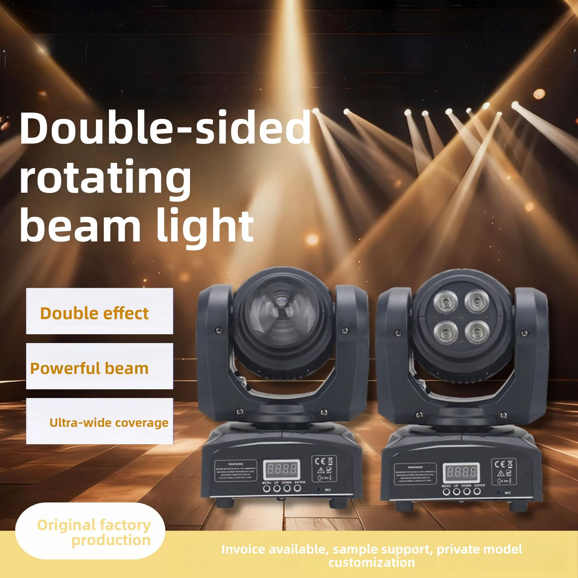 Factory direct double-sided rotating shaking head disco beam of performance stage ambient colorful gradual change dyeing light
Factory direct double-sided rotating shaking head disco beam of performance stage ambient colorful gradual change dyeing light