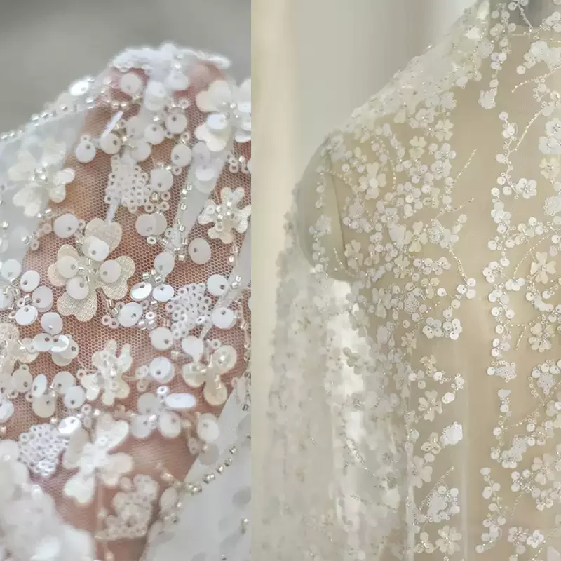 1yard Elegant Embroidery Lace fabric Silver Beaded Lace Bridal Veil Headpiece DIY Craft Supplies Designer Fabric for patchwork
1yard Elegant Embroidery Lace fabric Silver Beaded Lace Bridal Veil Headpiece DIY Craft Supplies Designer Fabric for patchwork