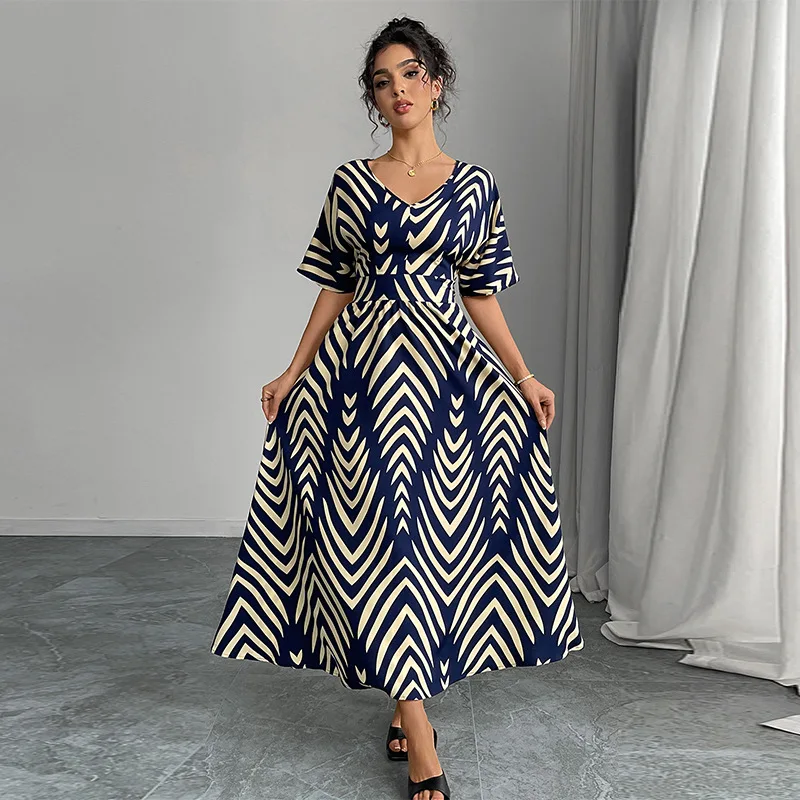 Elegant Twill Dress2025Summer New Short Sleeve Waist-Cinching Flared Skirt for Women
Elegant Twill Dress2025Summer New Short Sleeve Waist-Cinching Flared Skirt for Women