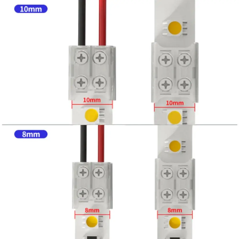 Accessories PP LED Strip Buckles Transparent 2PIN High Density Connector 8mm 10mm Free Welding Light Strip Fixing Clip LED Strip
Accessories PP LED Strip Buckles Transparent 2PIN High Density Connector 8mm 10mm Free Welding Light Strip Fixing Clip LED Strip