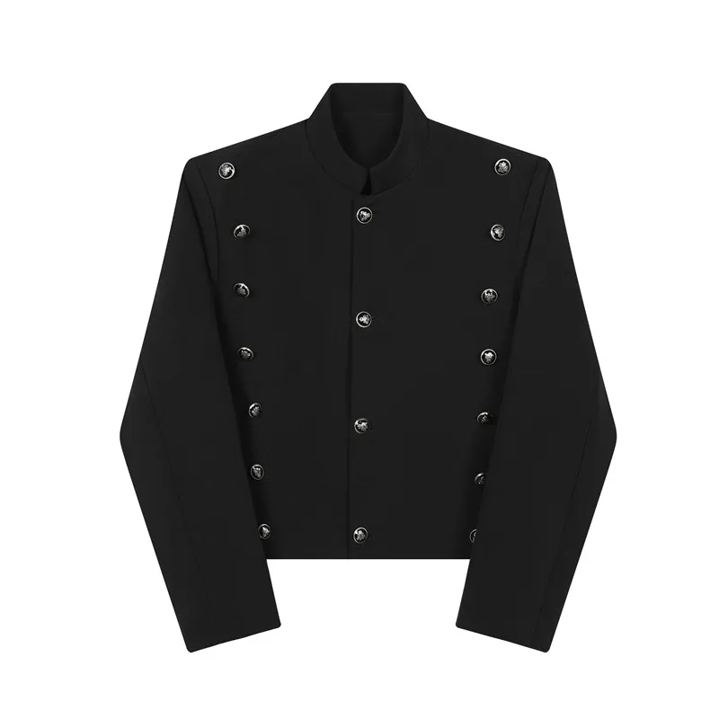 Casual Bla Manin Collar Men's Suit Jaet High-End Feeling Trendy Brand Button Decorated Western Sle Top irt
Casual Bla Manin Collar Men's Suit Jaet High-End Feeling Trendy Brand Button Decorated Western Sle Top irt