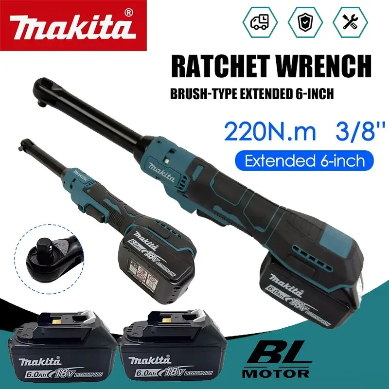 Makita Ratchet Wrench Extended Head Cordless Removal Screw Nut 220N.m 3/8" 1/2" Electric Driver Power Tools For 21V Battery
Makita Ratchet Wrench Extended Head Cordless Removal Screw Nut 220N.m 3/8" 1/2" Electric Driver Power Tools For 21V Battery
