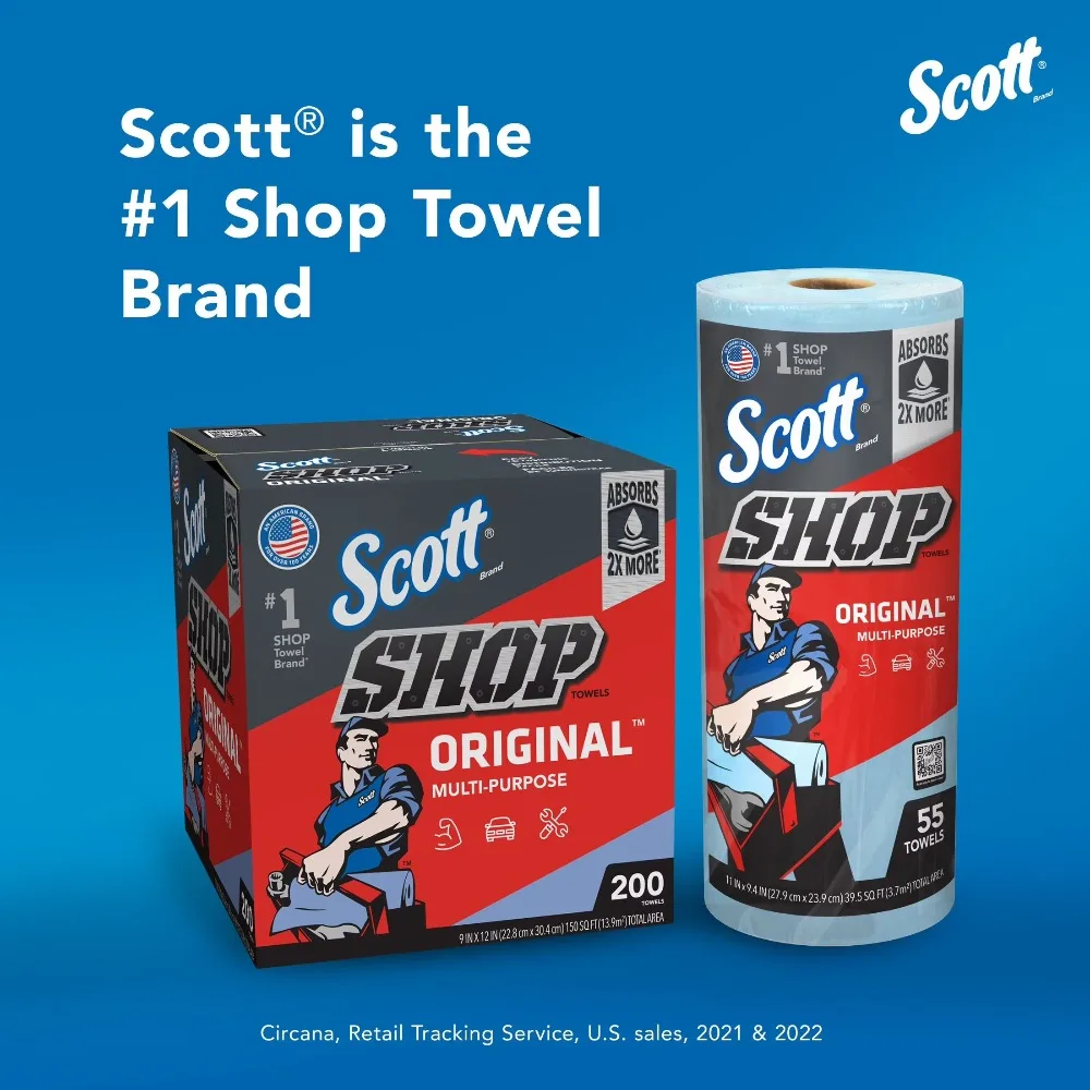 Scott Shop Towels, 6 Rolls, 55 Sheets Per Roll
Scott Shop Towels, 6 Rolls, 55 Sheets Per Roll