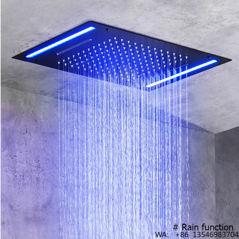 3 Functions Black Shower Head with Large Bathroom Waterfall Rain Shower Head
3 Functions Black Shower Head with Large Bathroom Waterfall Rain Shower Head