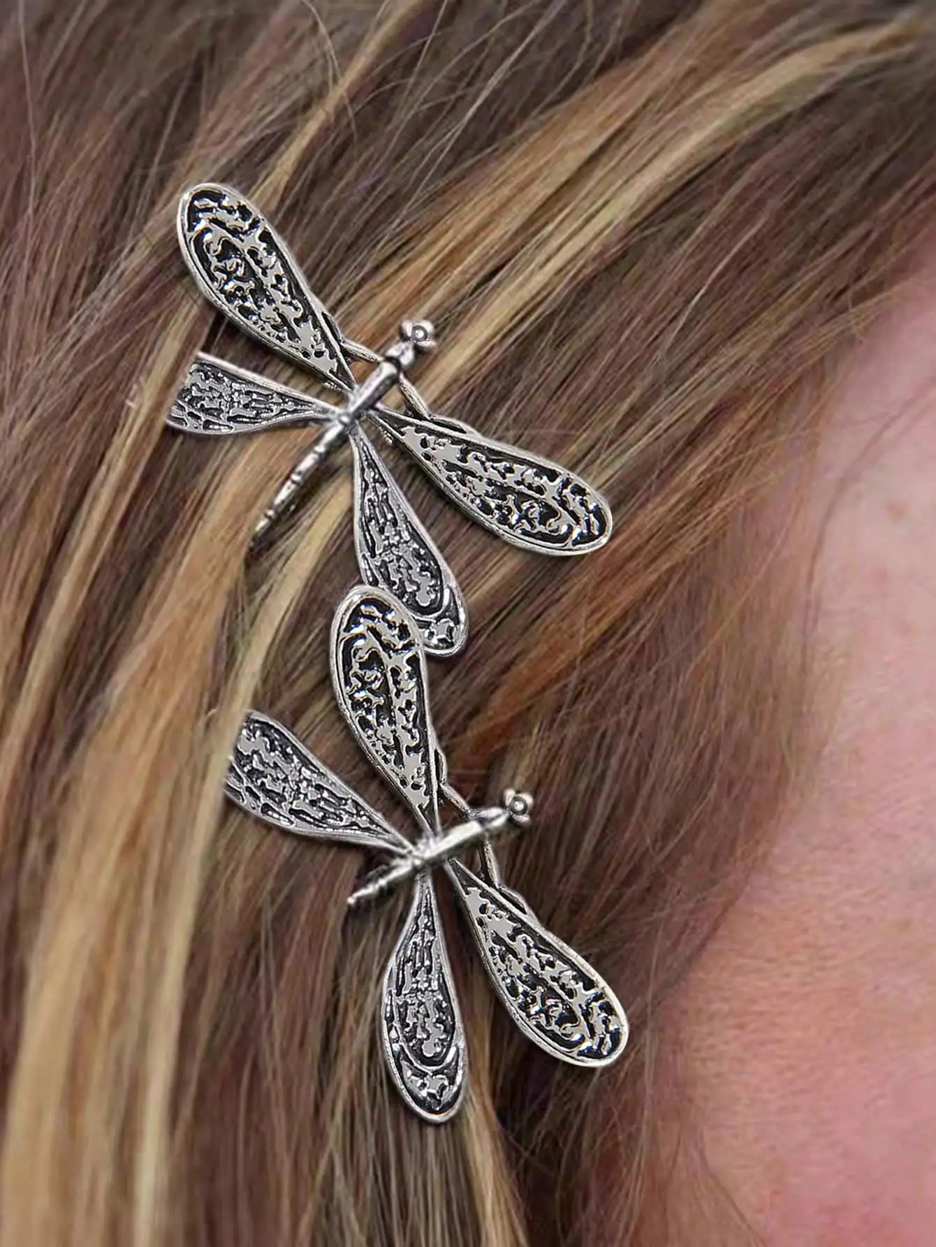 2Pcs Vintage Silver Dragonfly Hair Clips Personalized Side Bang Bobby Pins Hair Accessories for Women
2Pcs Vintage Silver Dragonfly Hair Clips Personalized Side Bang Bobby Pins Hair Accessories for Women