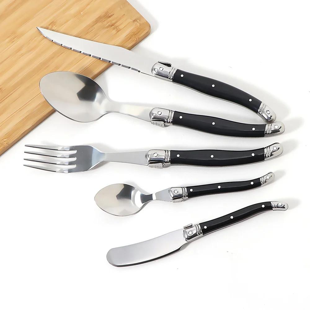 Jaswehome 3/4/5pcs Stainless Steak Knife Dinnerware Set Butter Knife Fork Soup Tea Spoon Ergonomic Black Flatware Set
Jaswehome 3/4/5pcs Stainless Steak Knife Dinnerware Set Butter Knife Fork Soup Tea Spoon Ergonomic Black Flatware Set